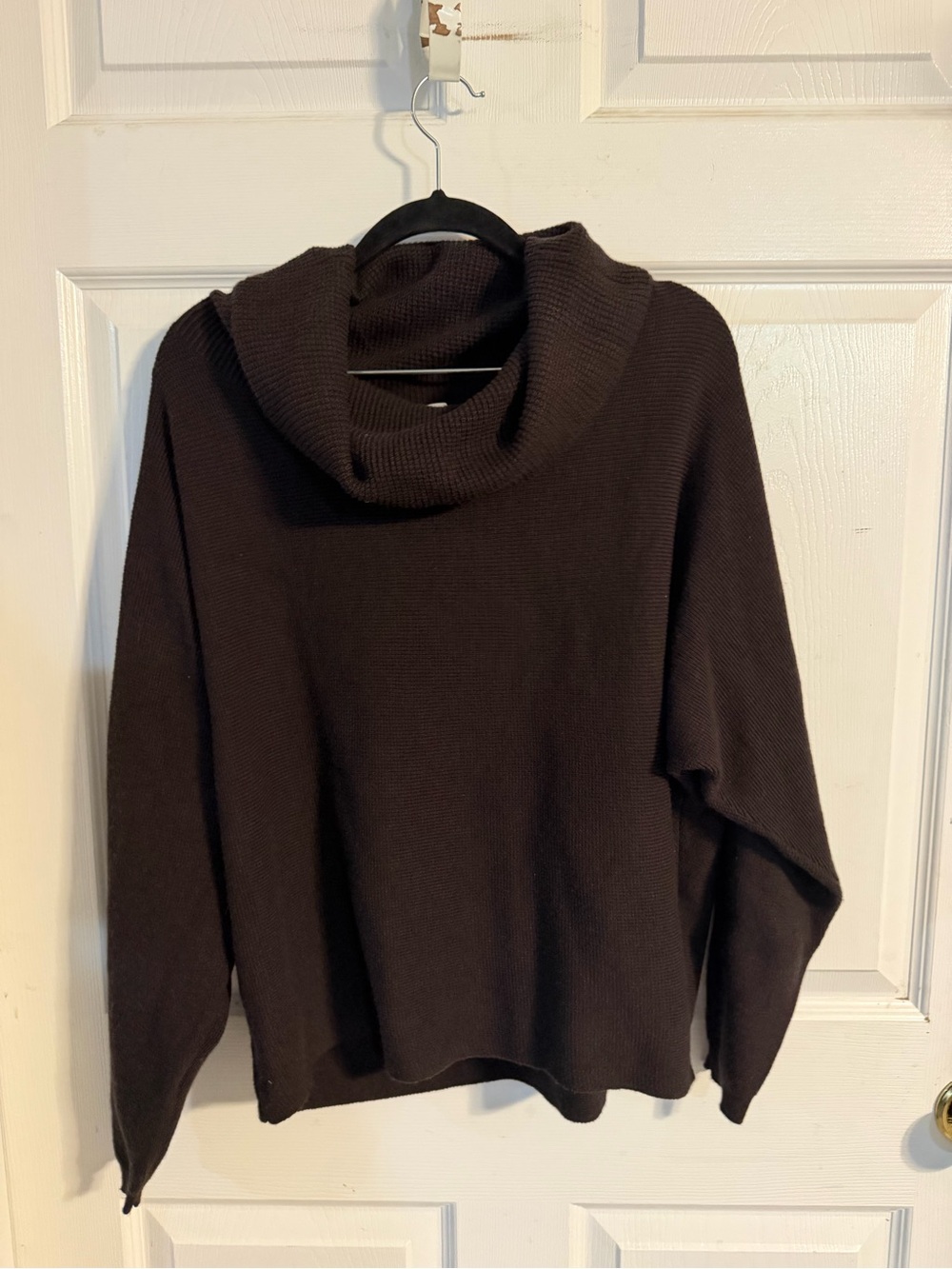 Cyrus Dark Brown Cowl Neck Sweater